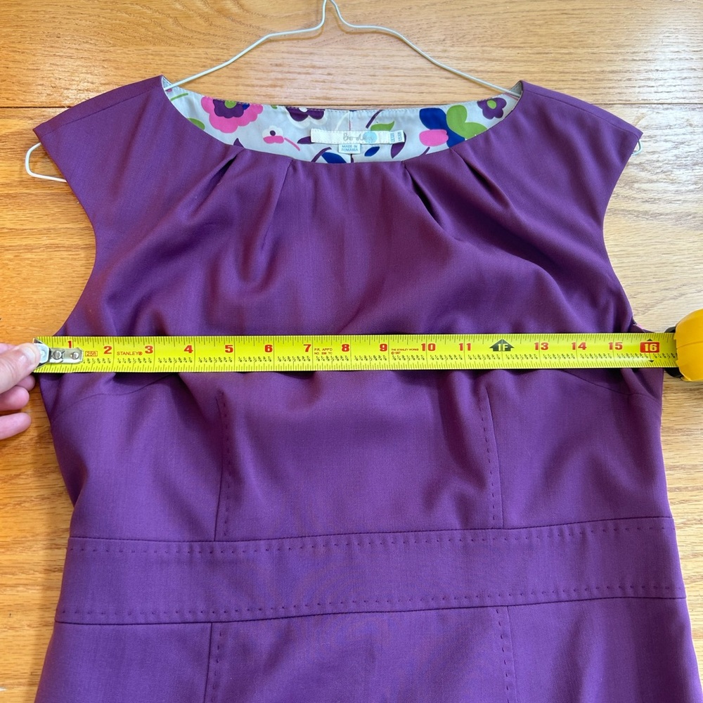 Boden Purple Dress with Pleated Neckline - Picture 7 of 10